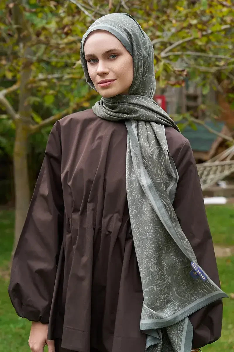 Astra Desen Pamuk İpek Şal - Nefti - 3