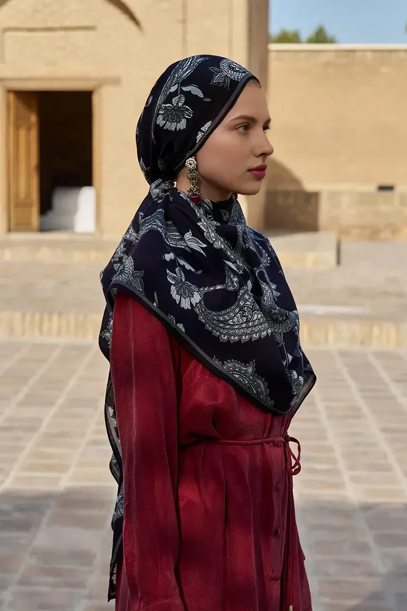 Bade Yün İpek Şal - Siyah - ED SCARF