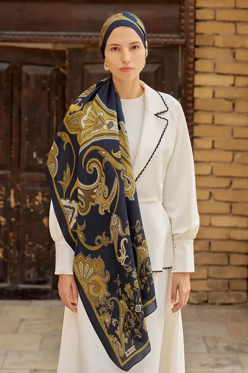 Bramble Floş Viskon Şal - Gold - 2