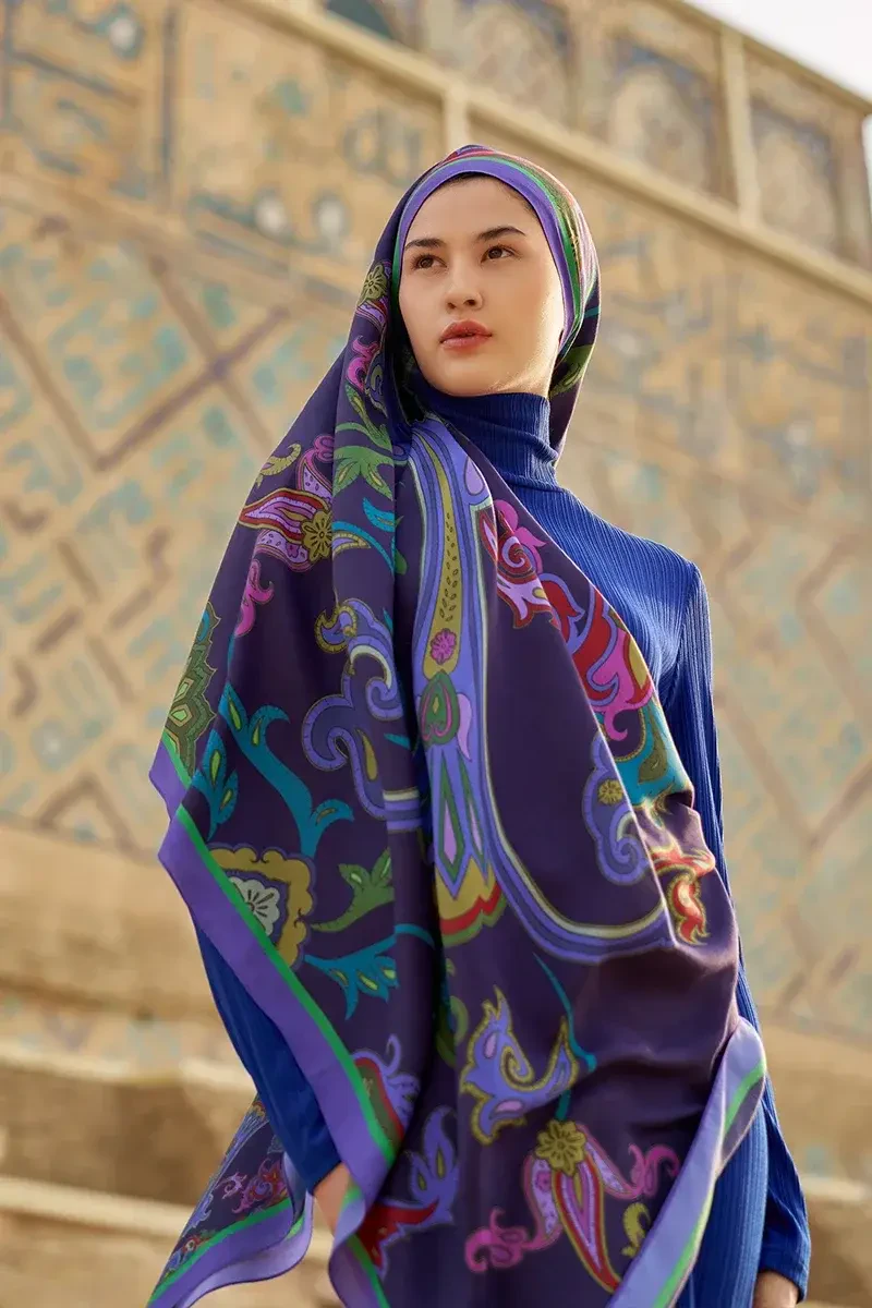 Bramble Floş Viskon Şal - Mor - ED SCARF