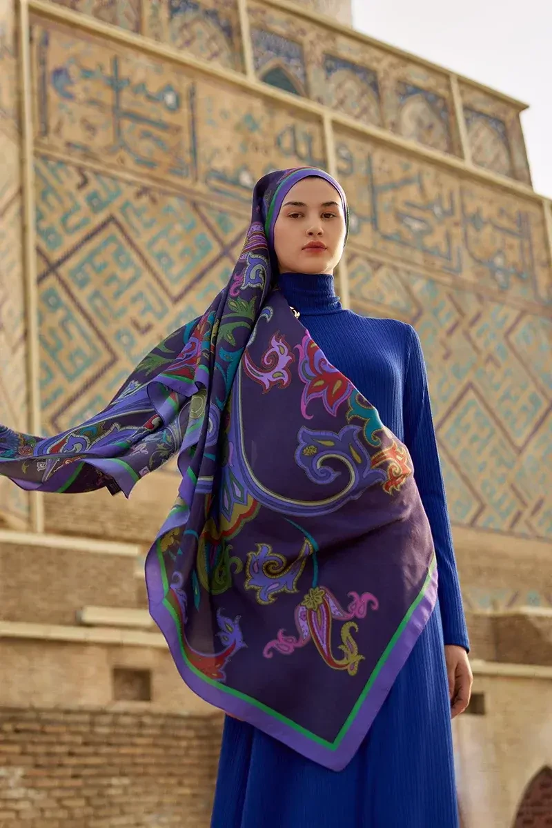 Bramble Floş Viskon Şal - Mor - ED SCARF