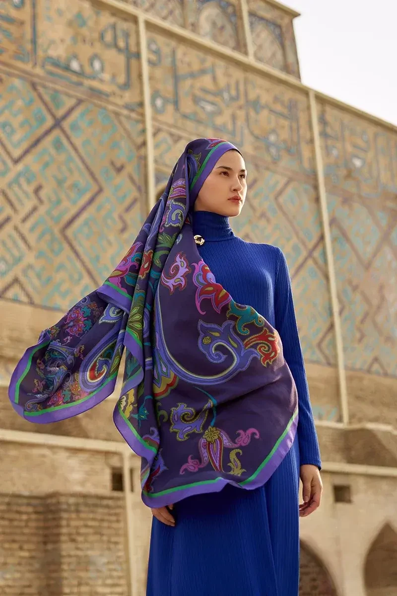 Bramble Floş Viskon Şal - Mor - ED SCARF