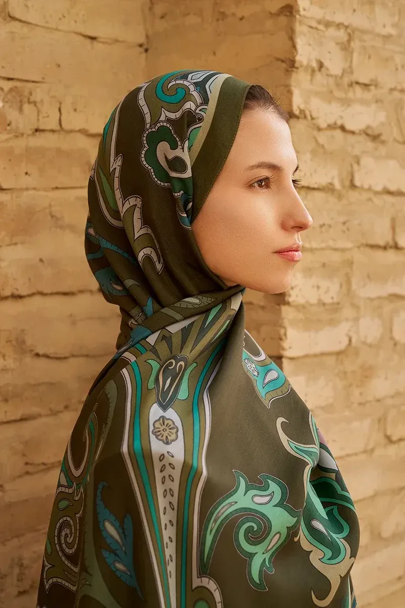 Bramble Floş Viskon Şal - Yeşil - ED SCARF