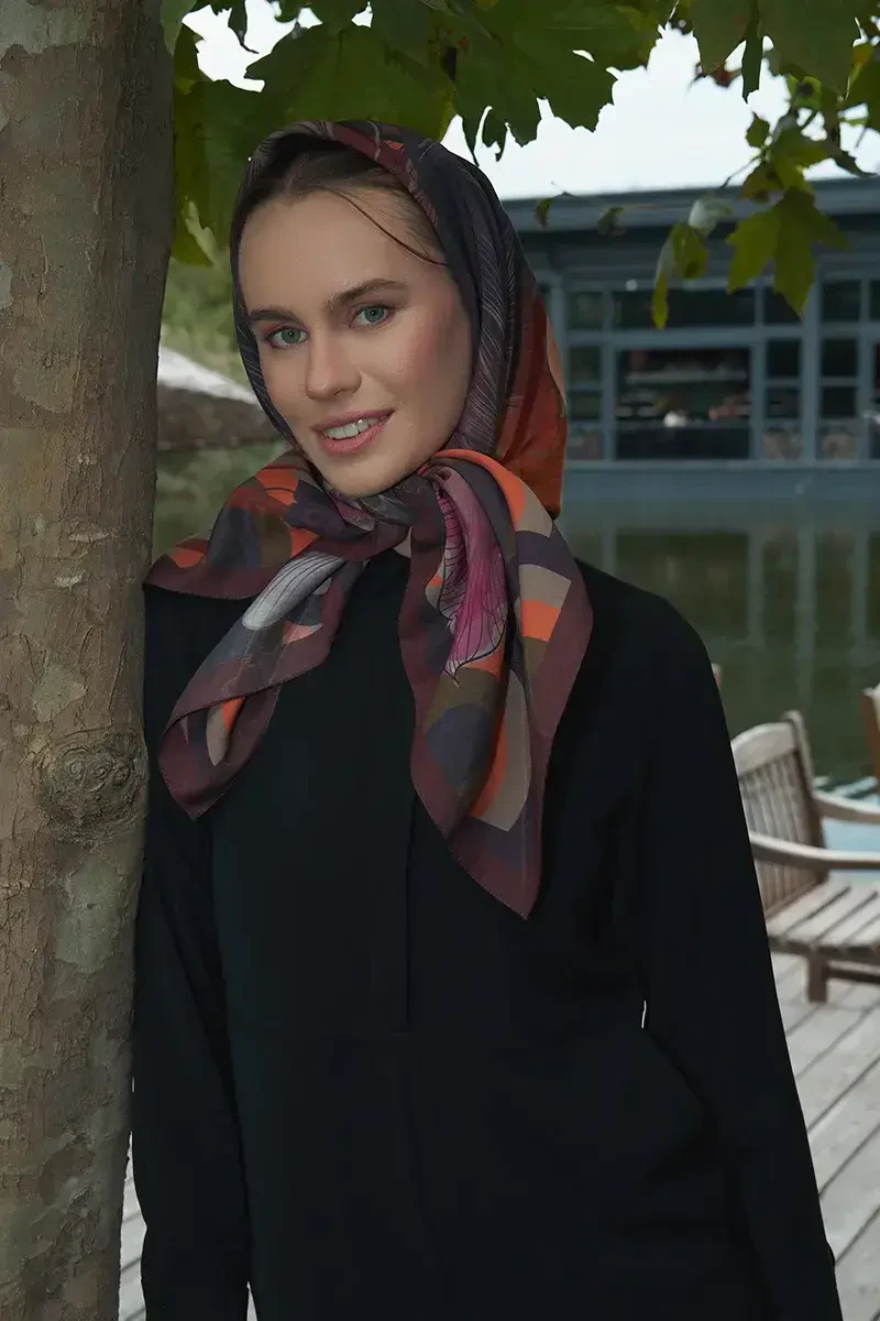 Calla Modal Eşarp - Kızıl Kahve