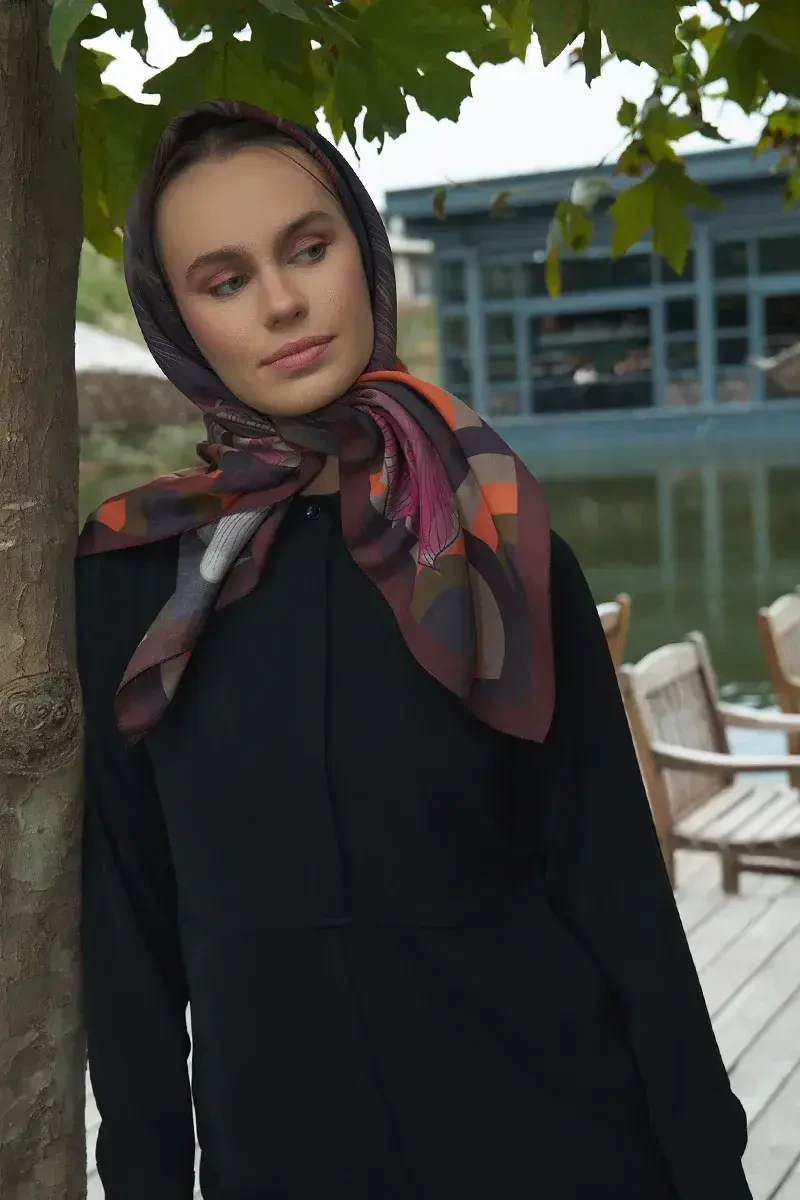 Calla Modal Eşarp - Kızıl Kahve - 2