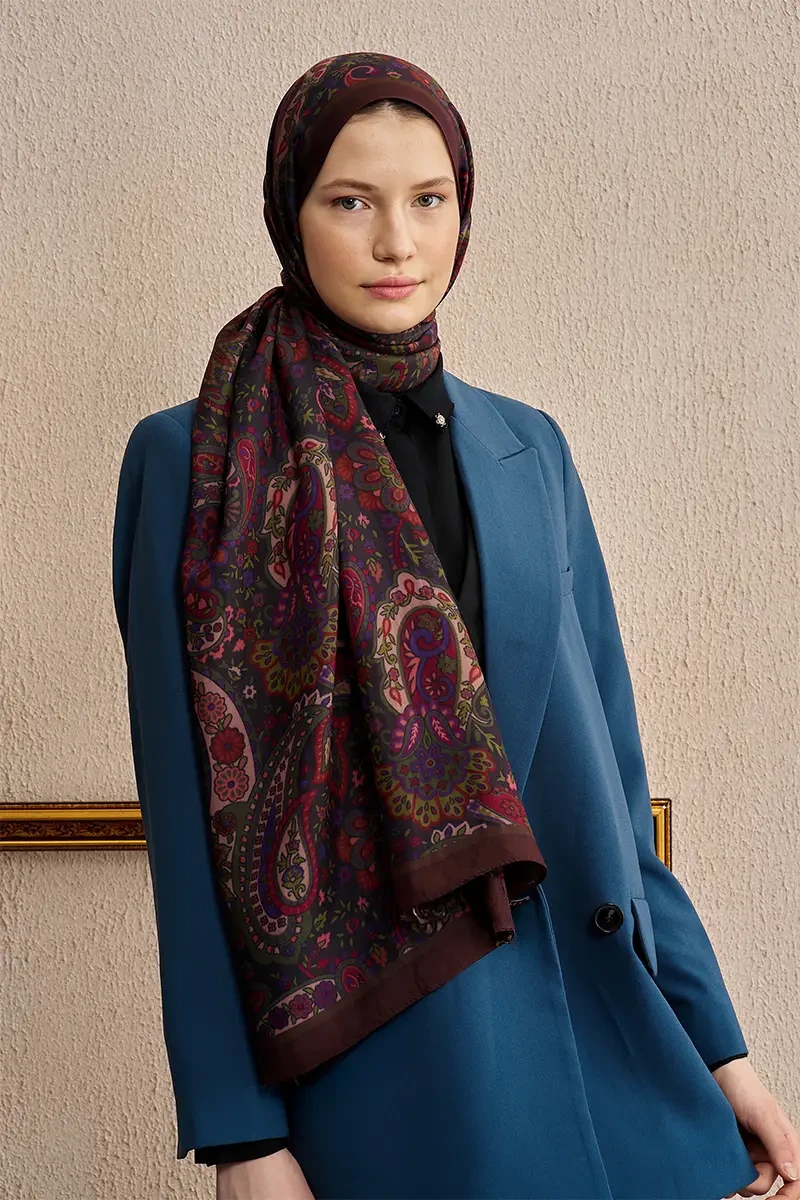 Celebrity Bliss Şal - Kızıl Kahve - 1