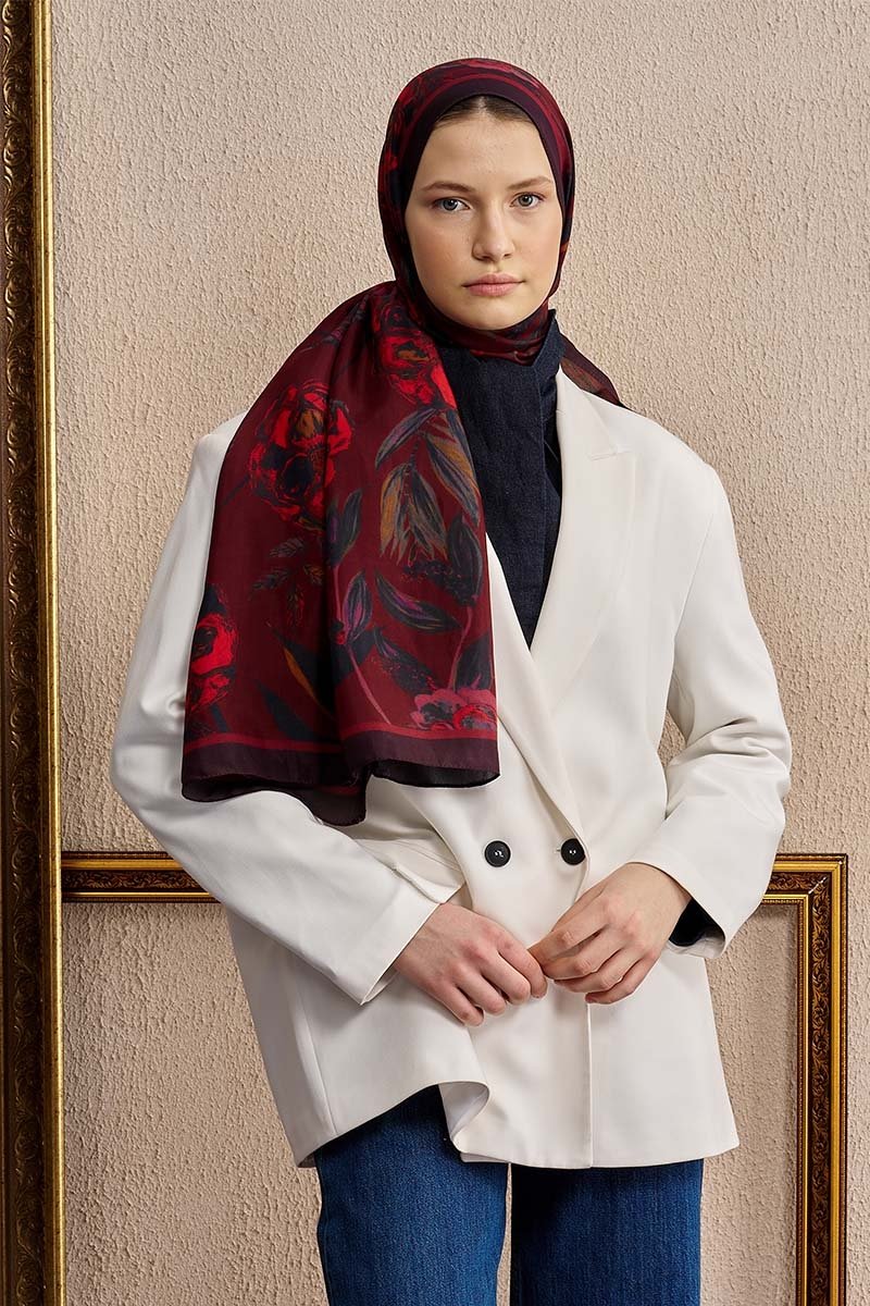 Celebrity Carmina Şal - Bordo - 3