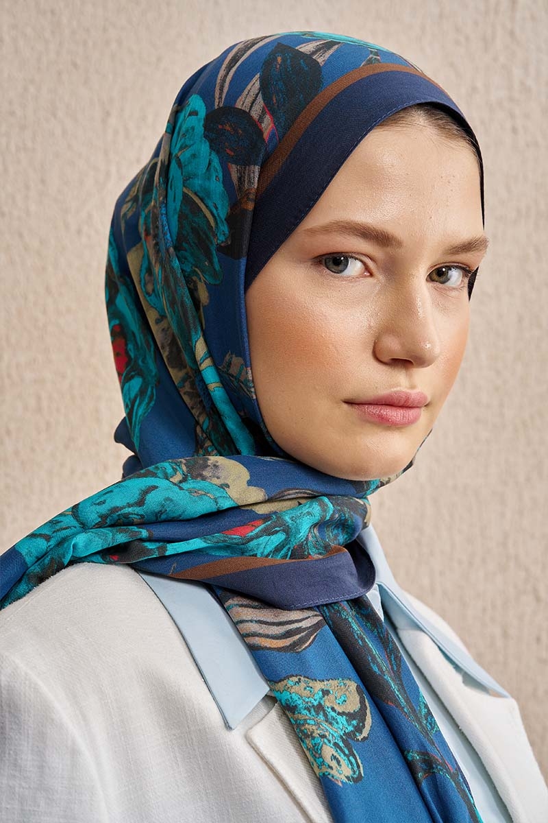 Celebrity Carmina Şal - Lacivert - 2