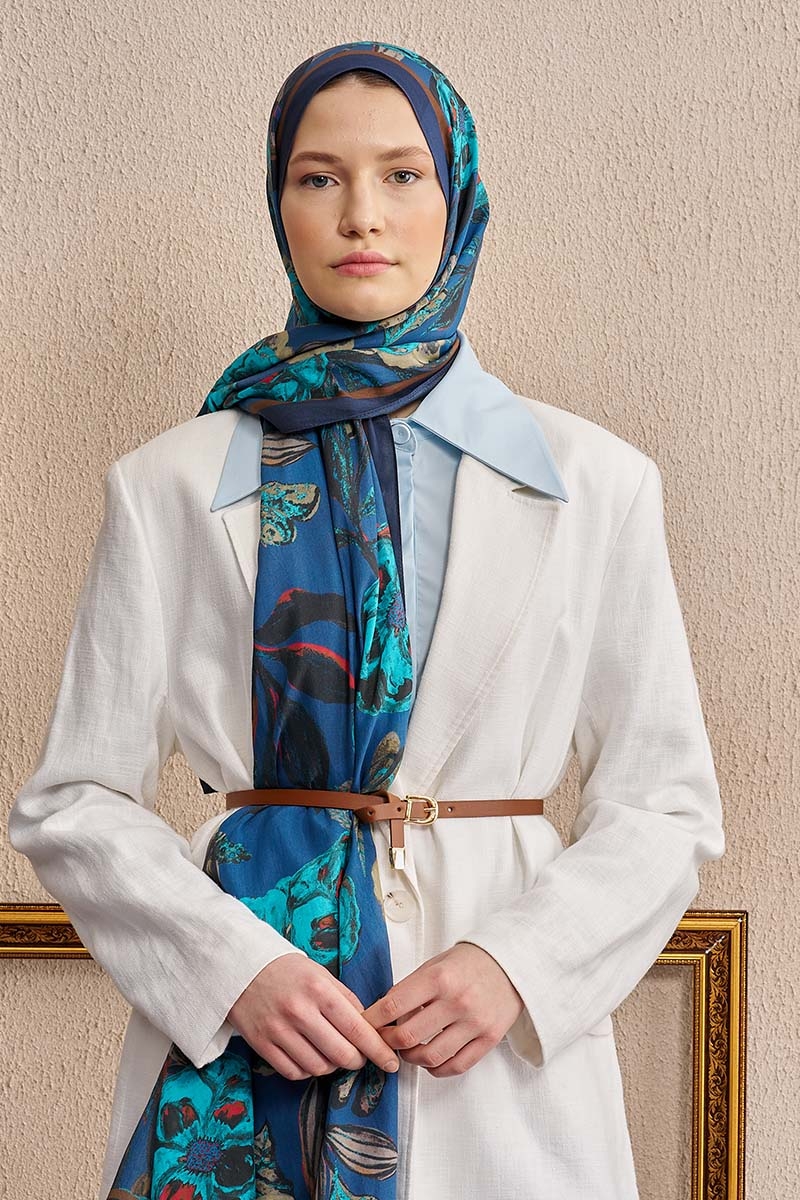 Celebrity Carmina Şal - Lacivert - 3