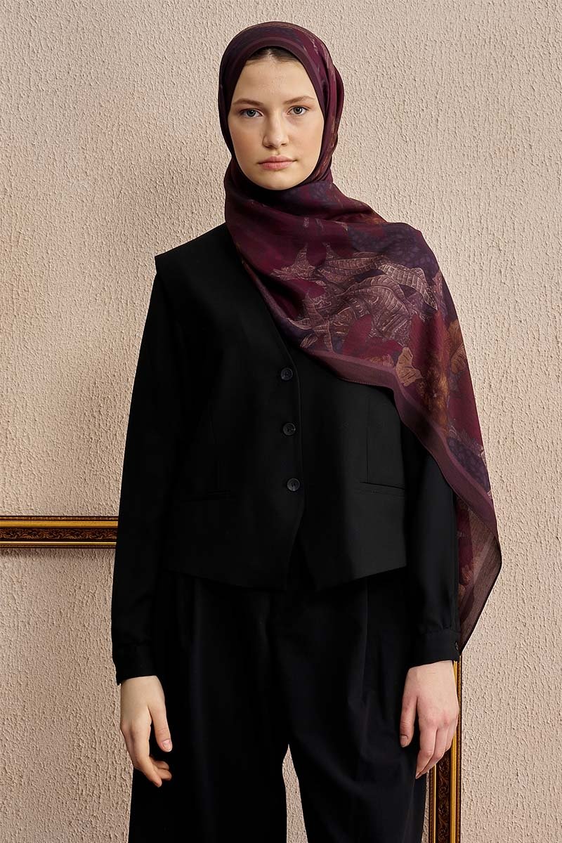Celebrity Fiorenza Şal - Mürdüm - 3