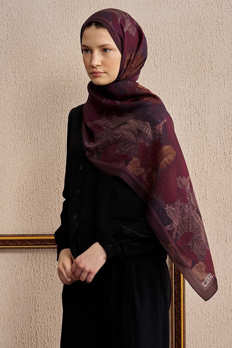 Celebrity Fiorenza Şal - Mürdüm - 4