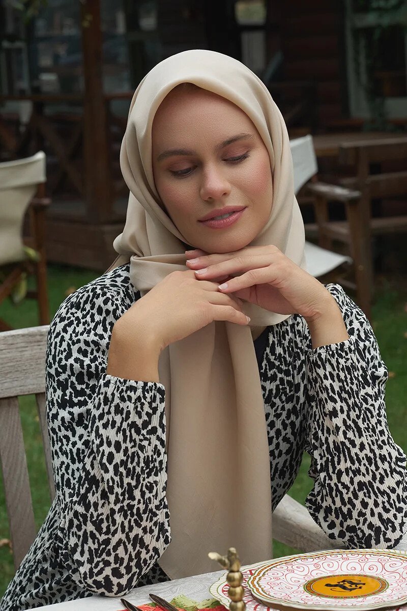 Classic Collection Modal Eşarp - Koyu Bej - ED Scarf
