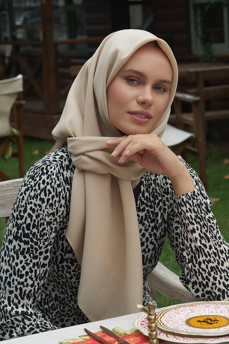 Classic Collection Modal Eşarp - Koyu Bej - ED Scarf