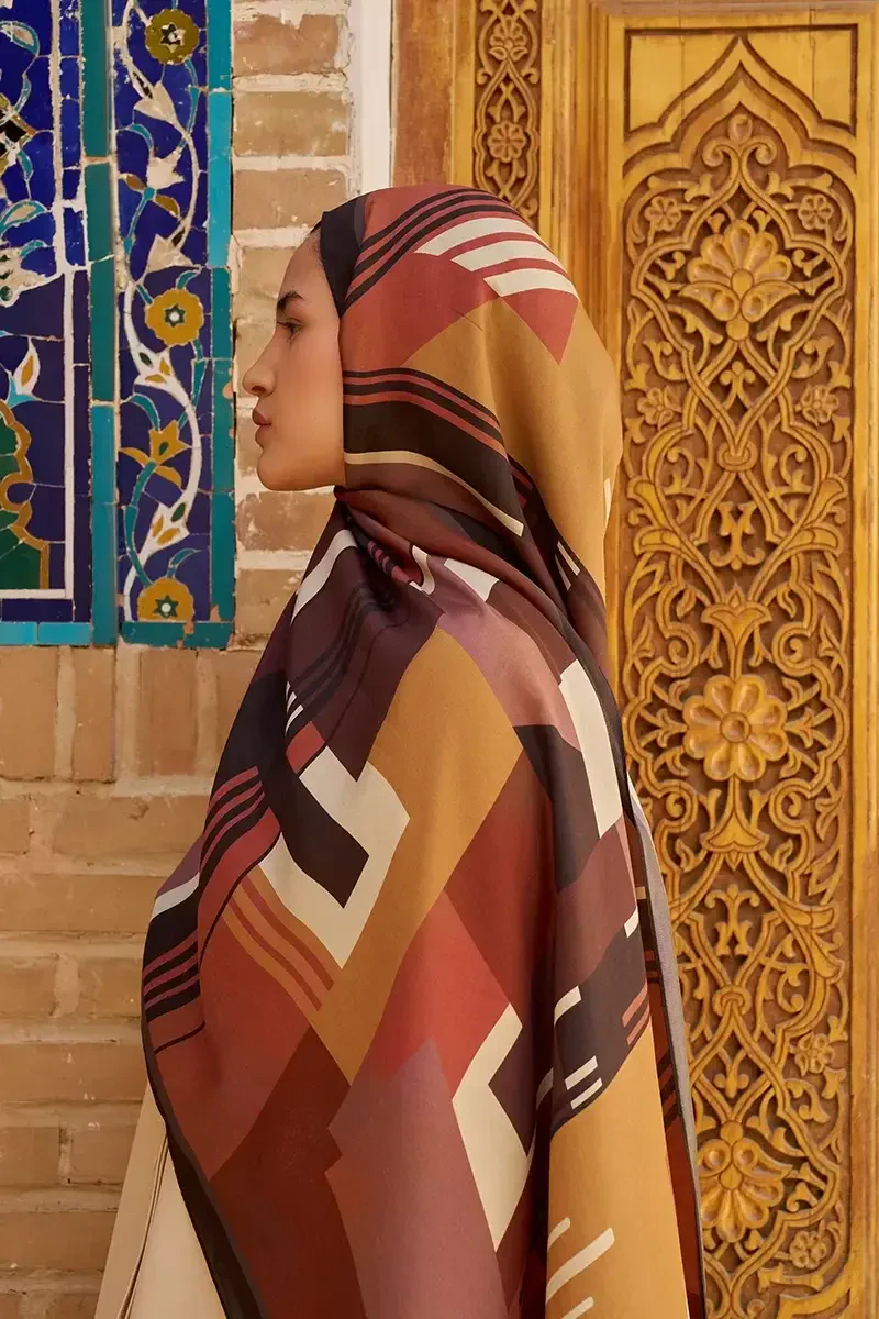 Clover Floş Viskon Şal - Kahverengi - ED SCARF