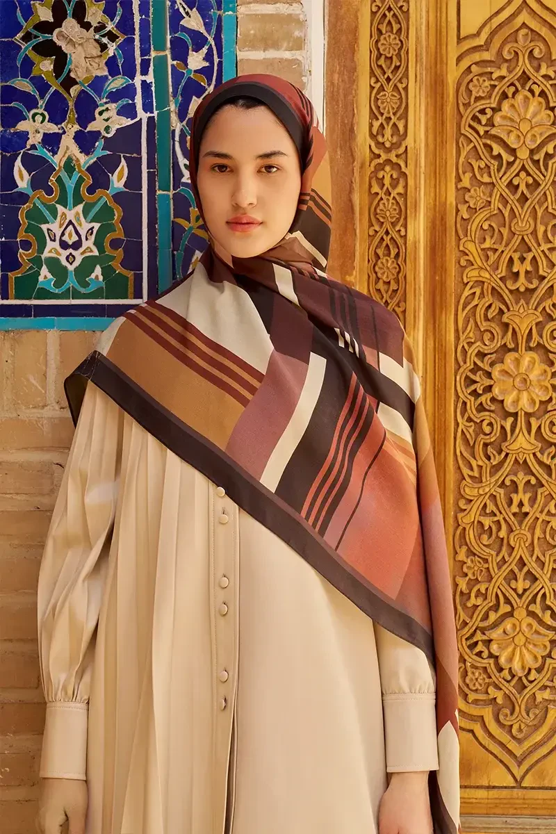 Clover Floş Viskon Şal - Kahverengi - ED SCARF