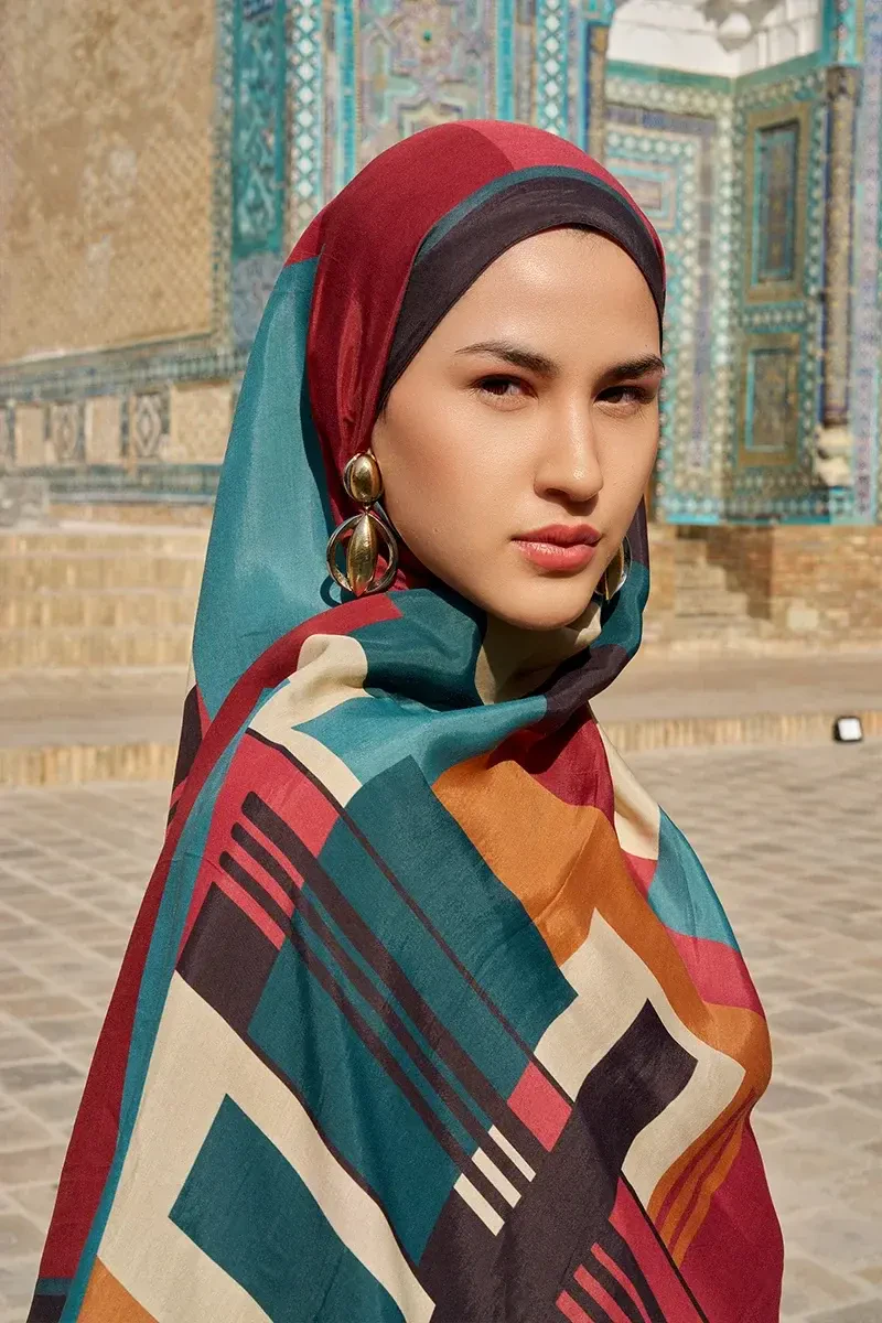 Clover Floş Viskon Şal - Mürdüm - ED SCARF