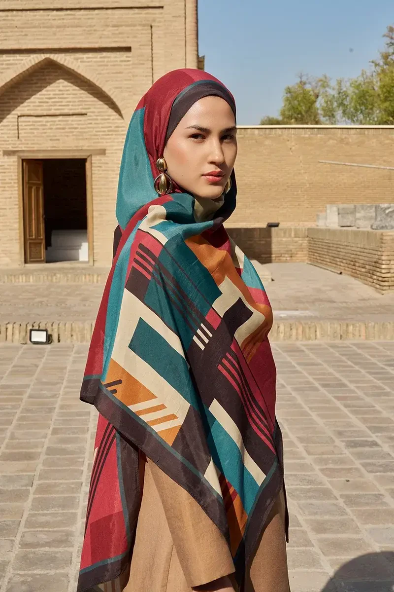 Clover Floş Viskon Şal - Mürdüm - ED SCARF