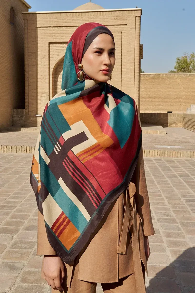 Clover Floş Viskon Şal - Mürdüm - ED SCARF