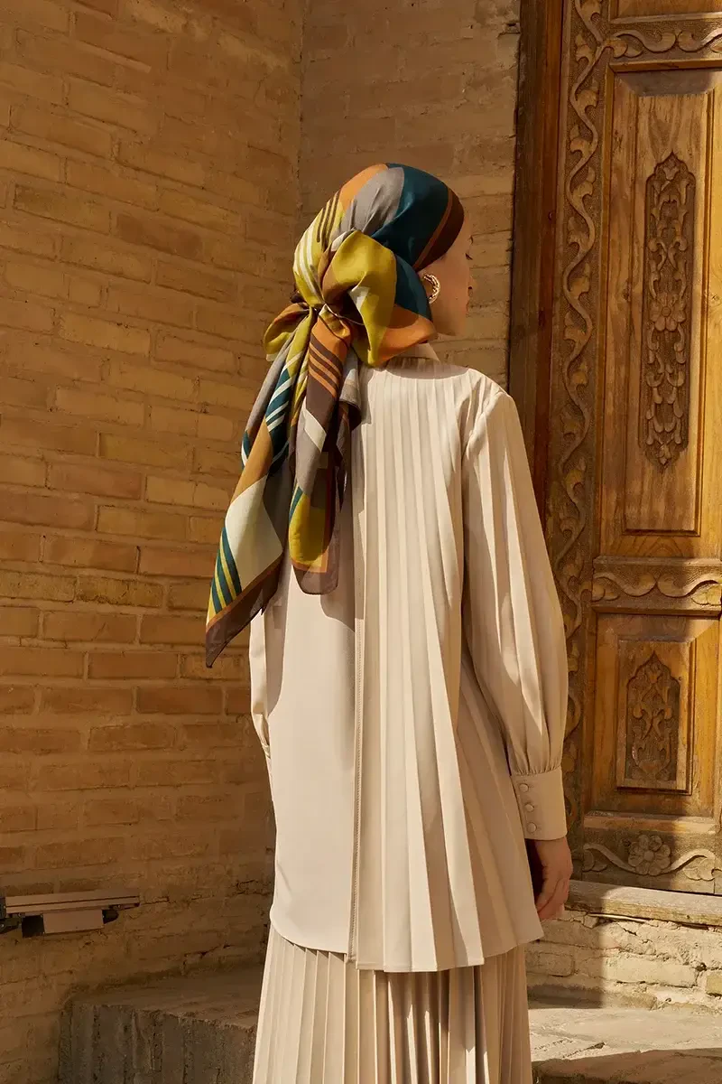 Clover Floş Viskon Şal - Yağ Yeşili - ED SCARF