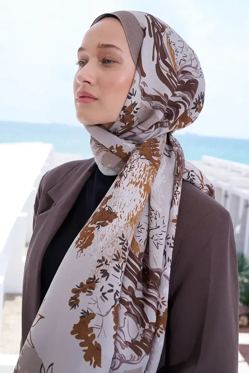 Curated Forest Şal - Kahverengi - ED Scarf