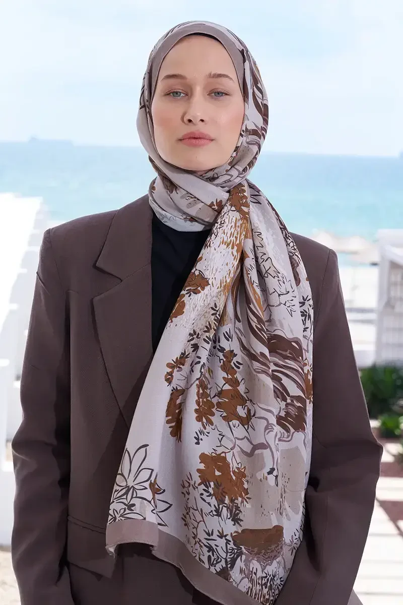 Curated Forest Şal - Kahverengi - ED Scarf