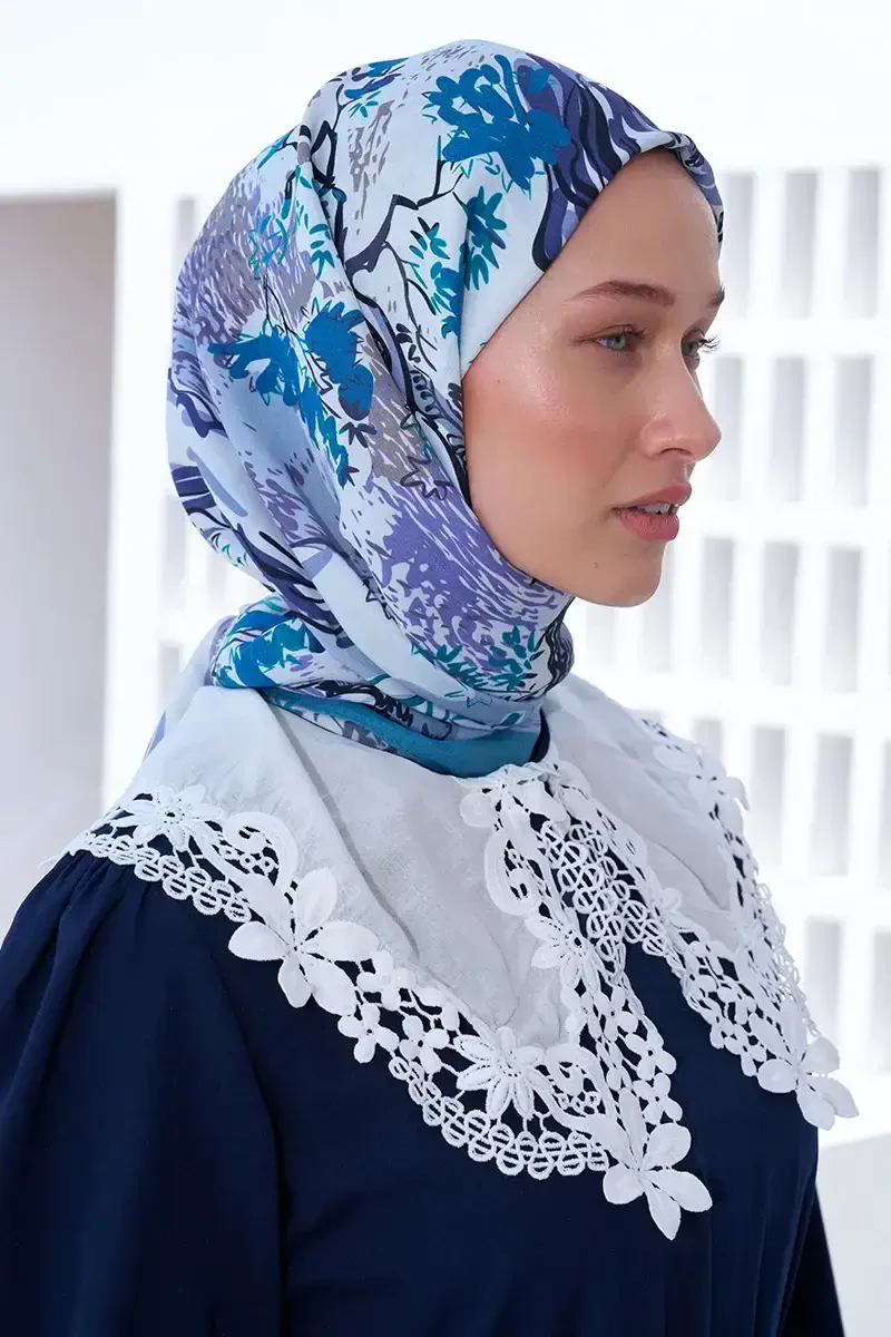 Curated Forest Şal - Mavi - ED Scarf