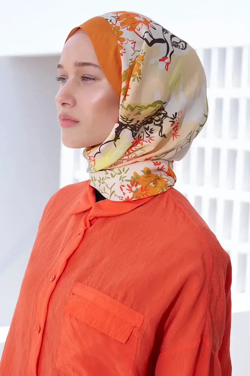 Curated Forest Şal - Turuncu - ED Scarf