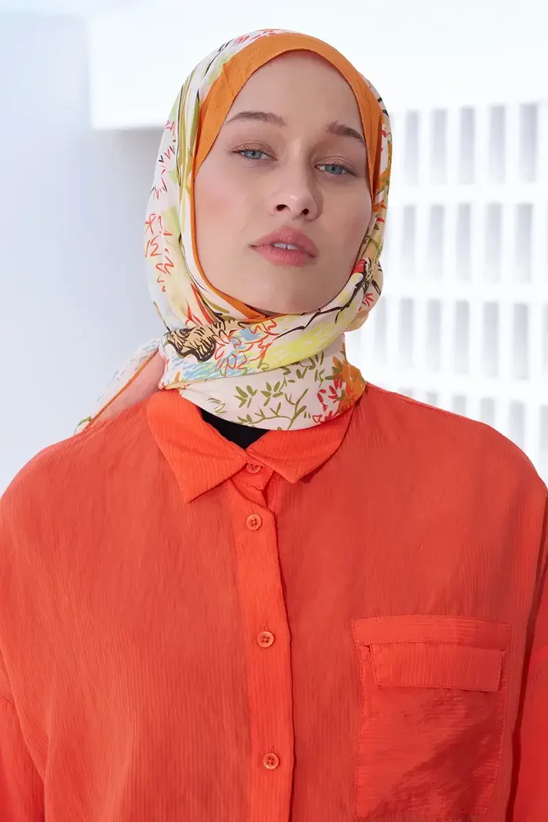 Curated Forest Şal - Turuncu - ED Scarf