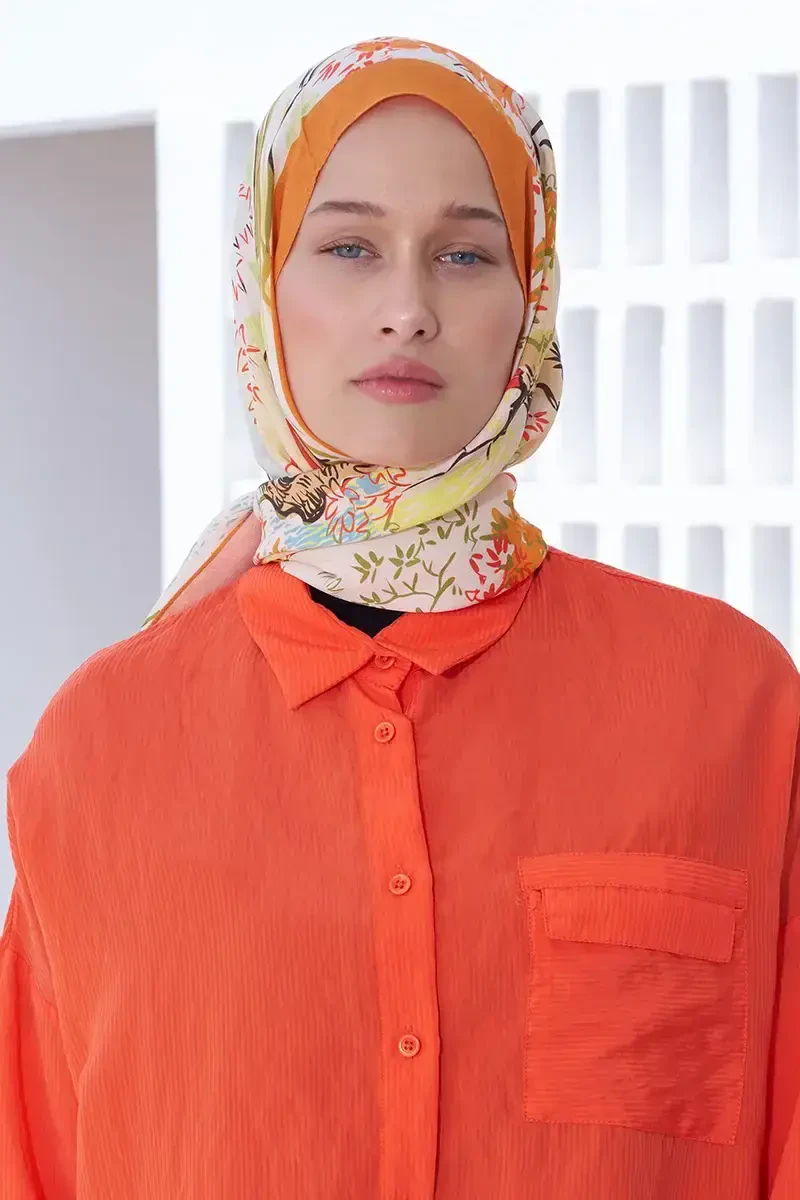 Curated Forest Şal - Turuncu - ED Scarf