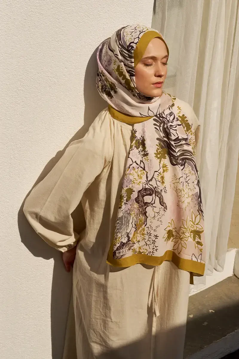 Curated Forest Şal - Yağ Yeşili - ED Scarf
