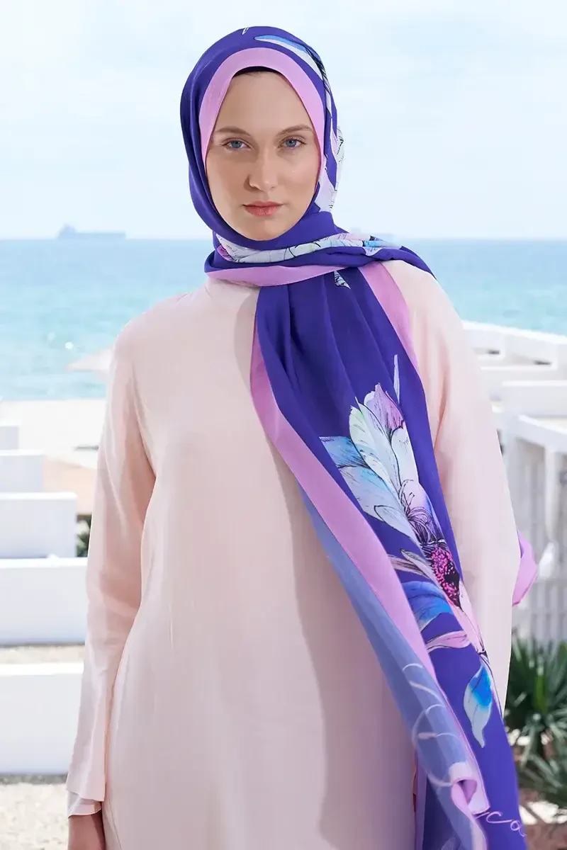 Curated Lilium Şal - Mor - ED Scarf