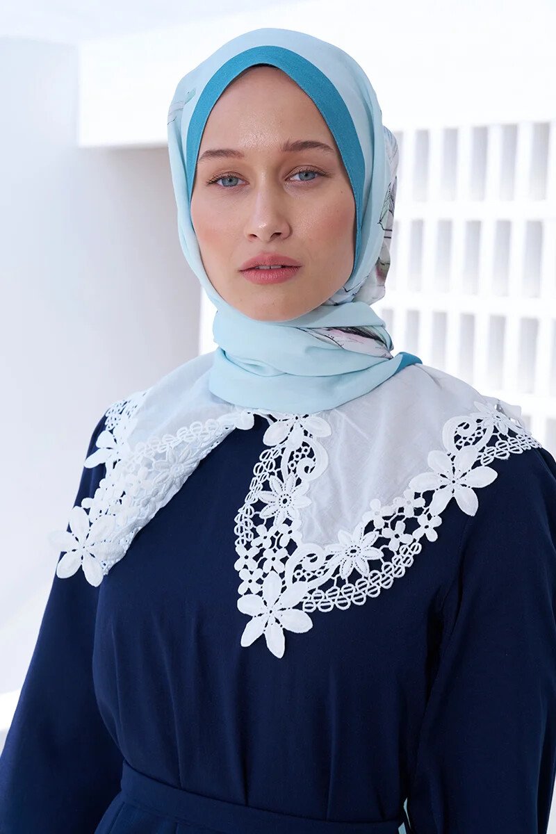 Curated Lilium Şal - Soft Mavi - ED Scarf