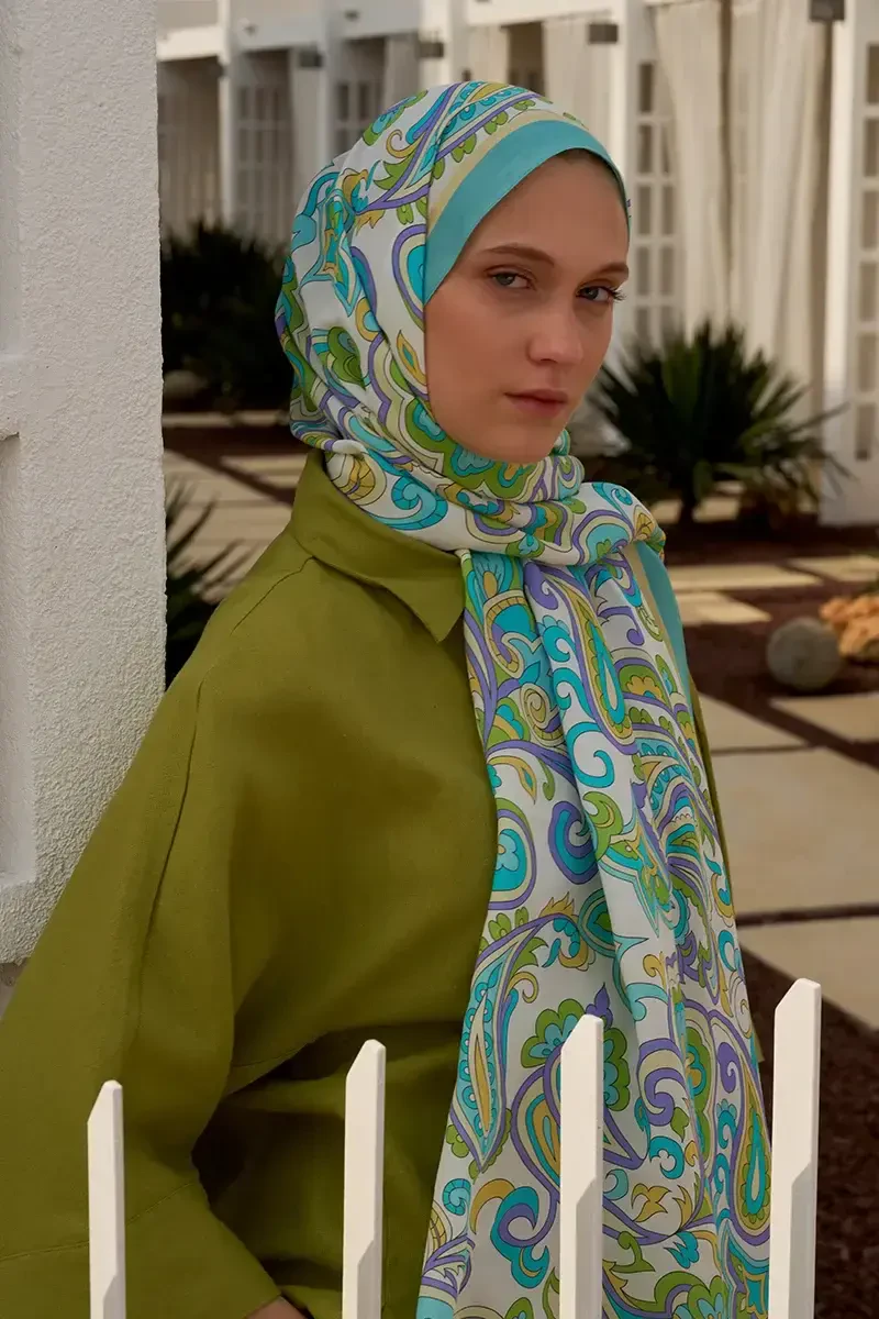 Curated Outline Şal - Turkuaz - ED Scarf