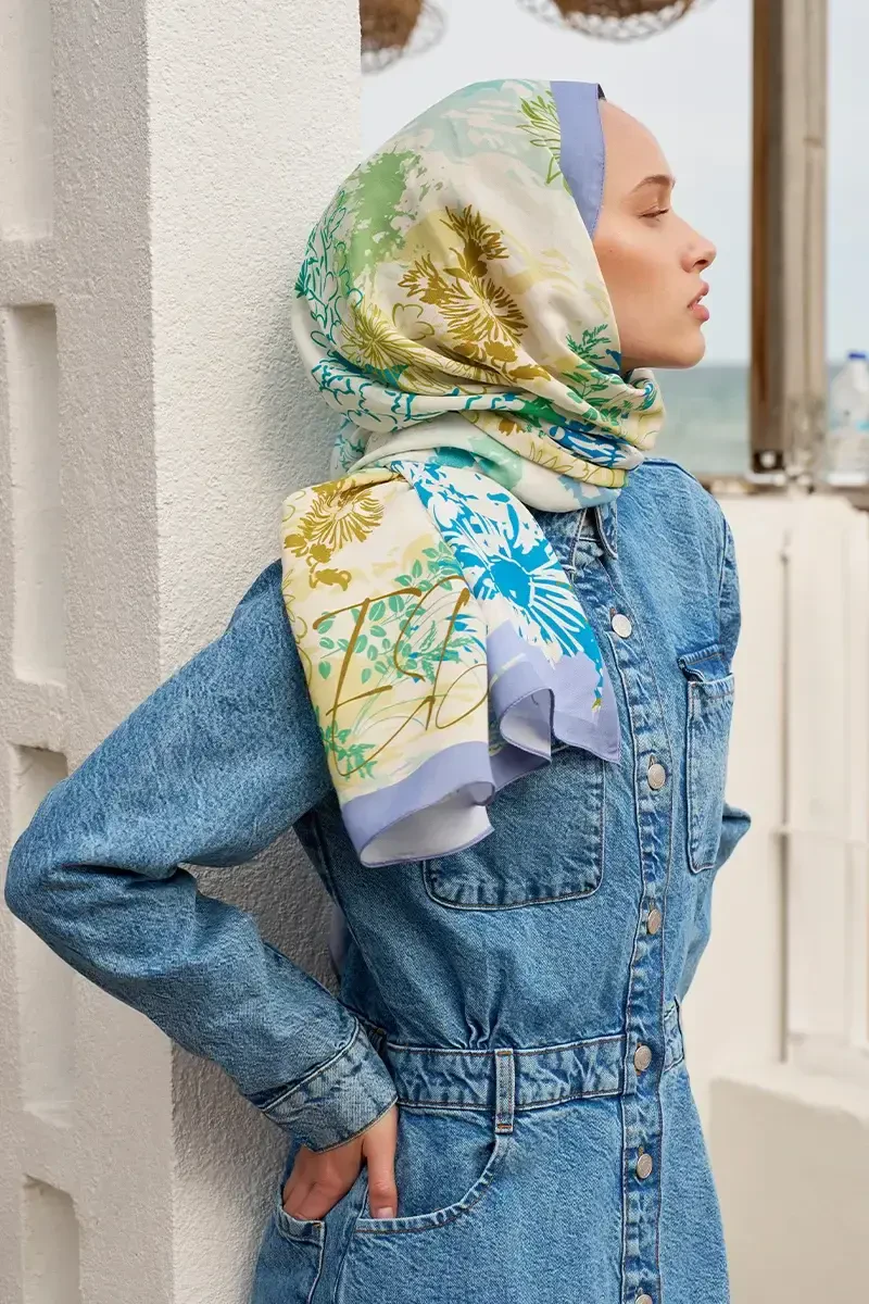 Curated Paradise Şal - Lila / Mavi - ED Scarf