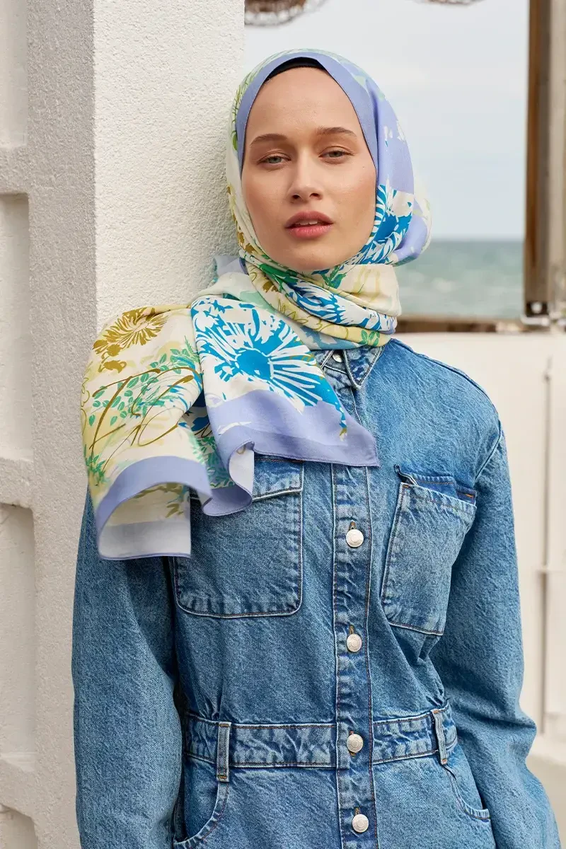 Curated Paradise Şal - Lila / Mavi - ED Scarf