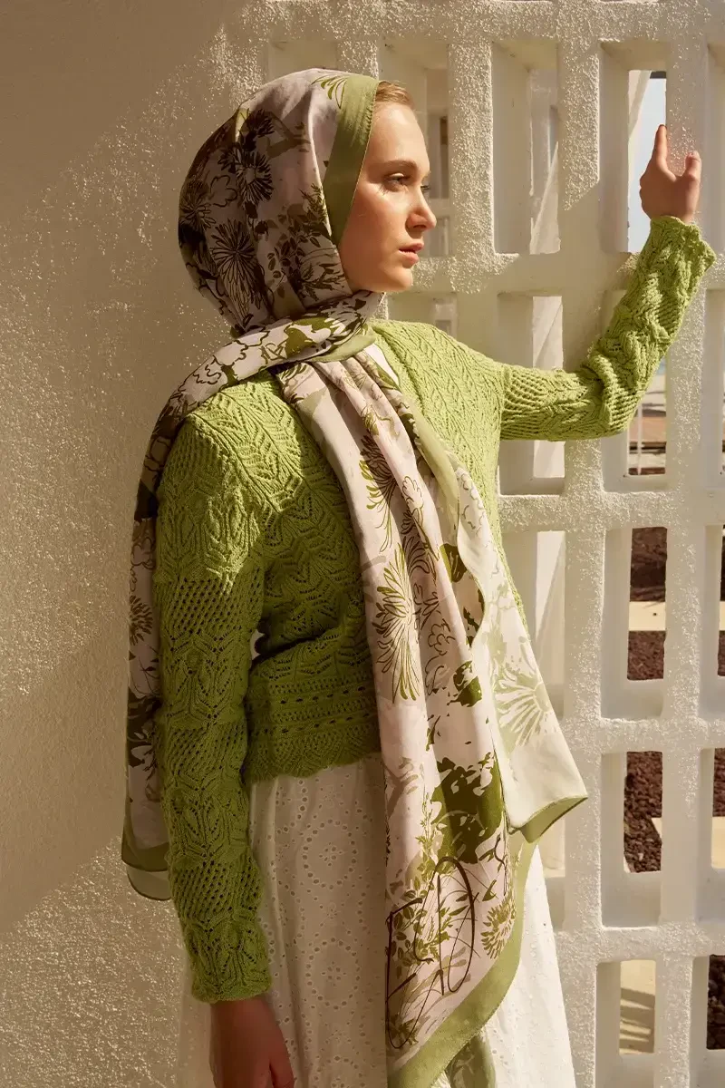 Curated Paradise Şal - Yeşil - 2