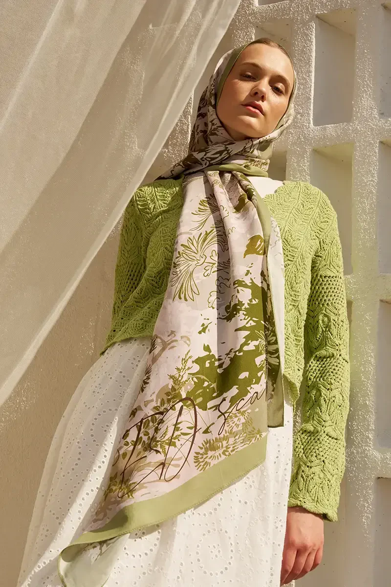 Curated Paradise Şal - Yeşil - ED Scarf