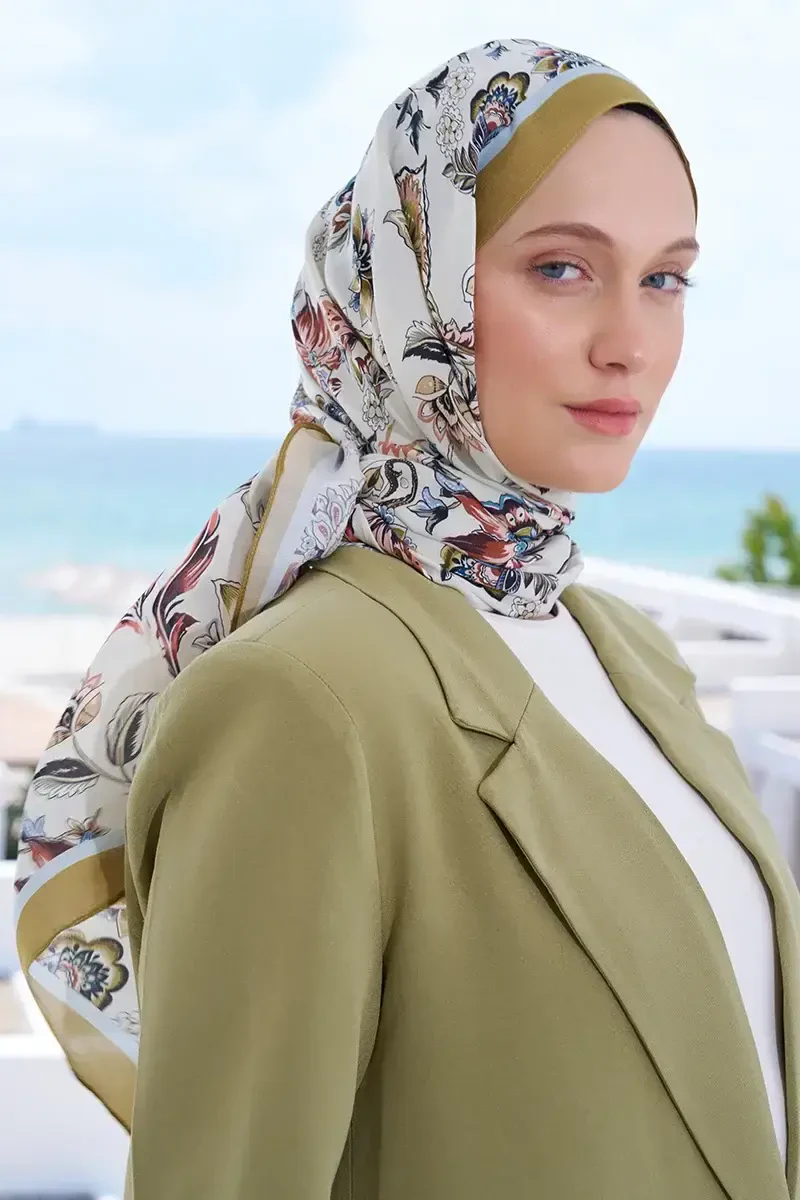 Curated Vintage Şal - Yağ Yeşili - ED Scarf