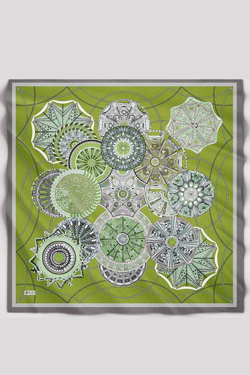 Desenli Modal Eşarp Analog - Yeşil - ED Scarf