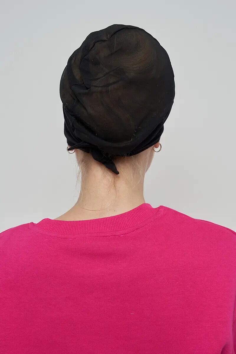 Dikişsiz Fileli Bone - Siyah - ED SCARF