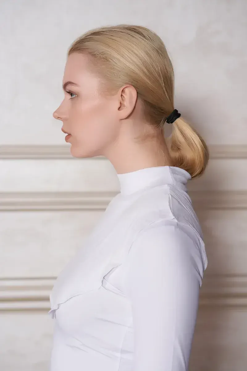 Düz Balıkçı Yaka Viskon Tesettür Boyunluk - Beyaz - ED SCARF