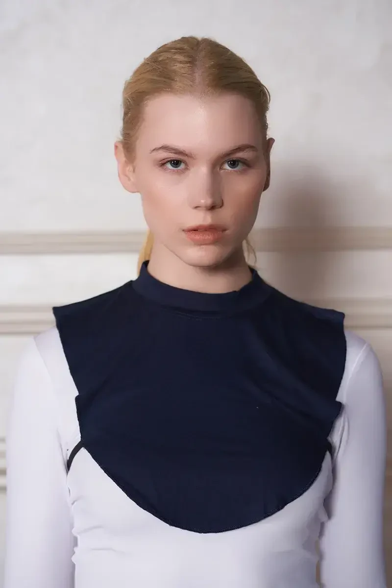 Düz Balıkçı Yaka Viskon Tesettür Boyunluk - Lacivert - ED SCARF