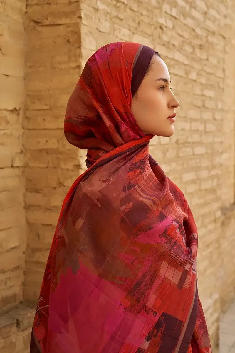 Fearless Pamuk Modal Şal - Kırmızı - 2