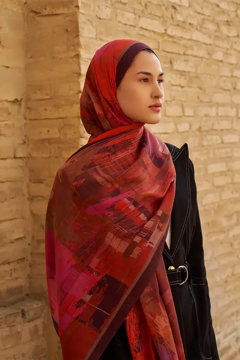 Fearless Pamuk Modal Şal - Kırmızı - 1