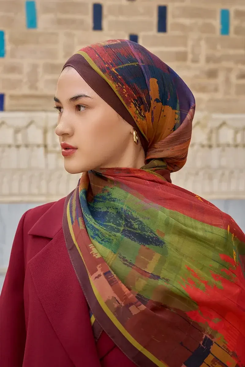 Fearless Pamuk Modal Şal - Kızıl Kahve - ED SCARF