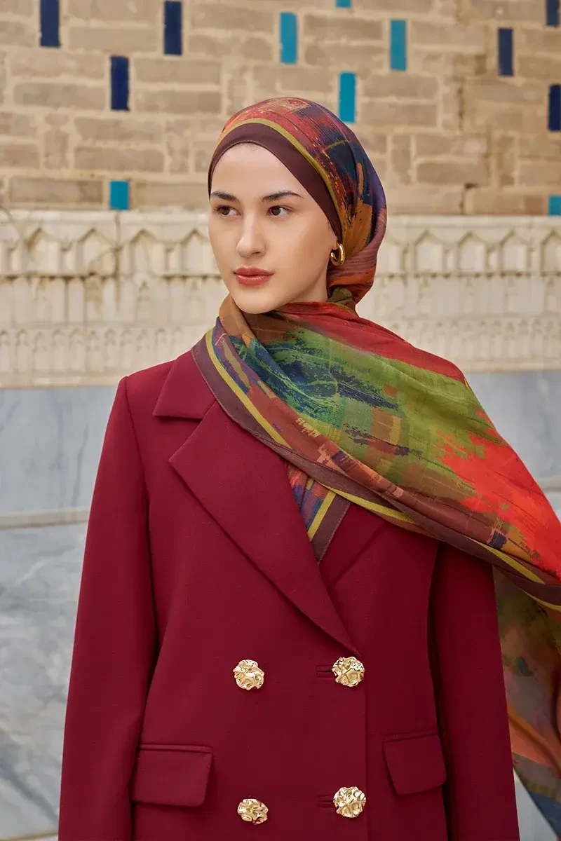 Fearless Pamuk Modal Şal - Kızıl Kahve - 2