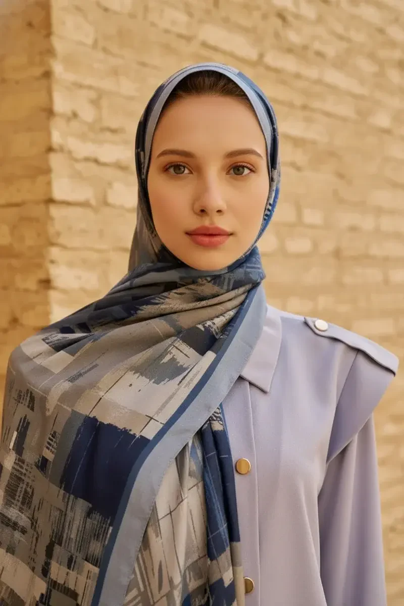 Fearless Pamuk Modal Şal - Mavi - ED SCARF