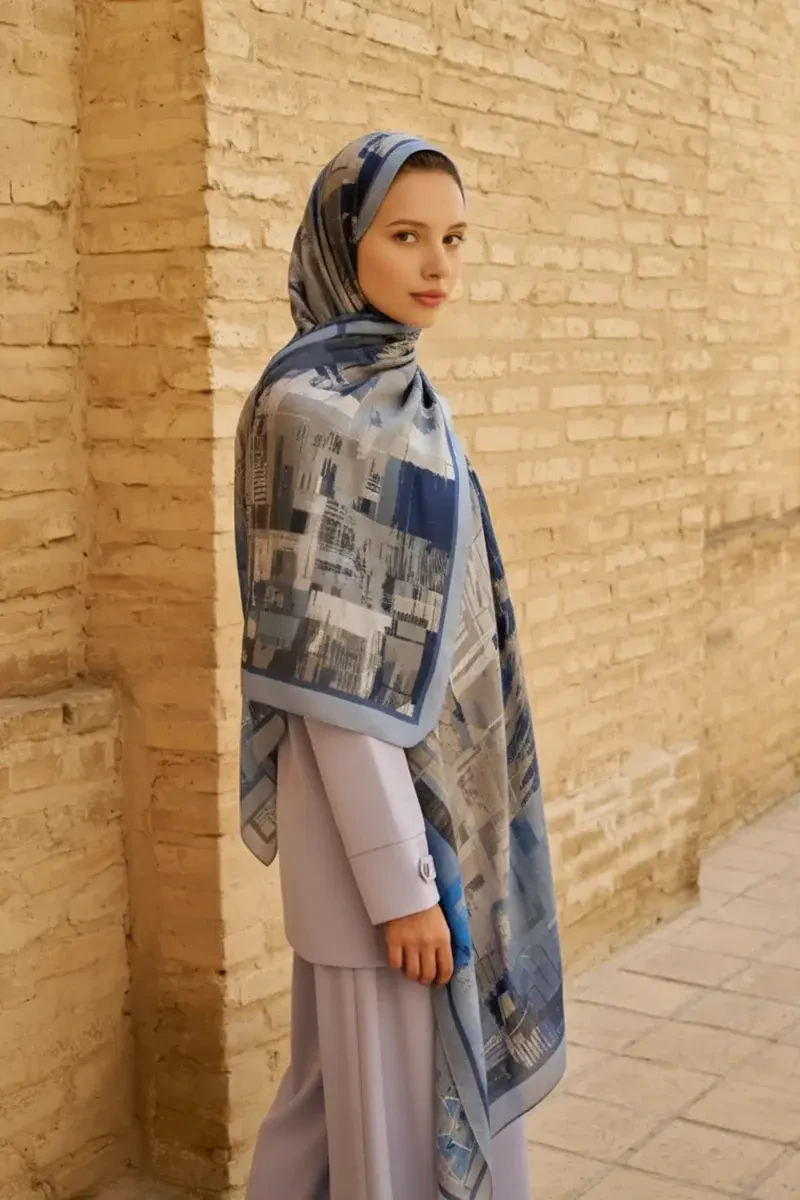 Fearless Pamuk Modal Şal - Mavi - ED SCARF