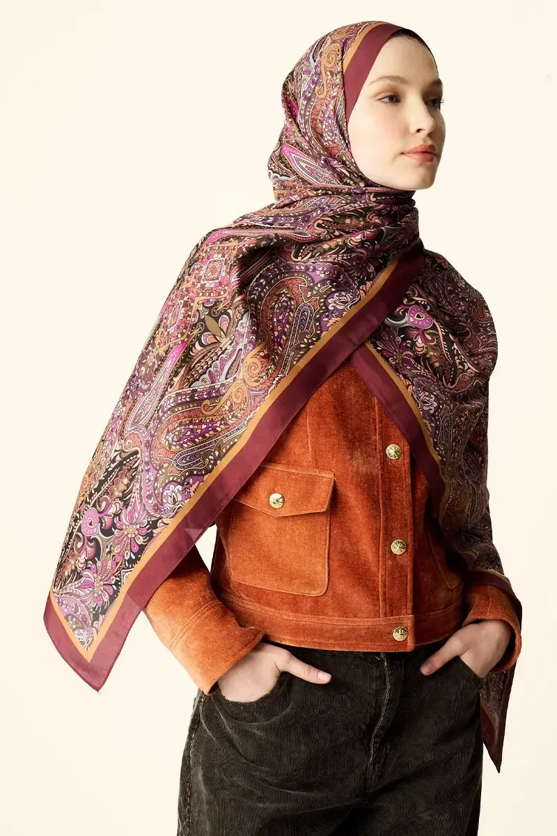 Fierce Floş Viskon Şal - Kiremit - ED SCARF