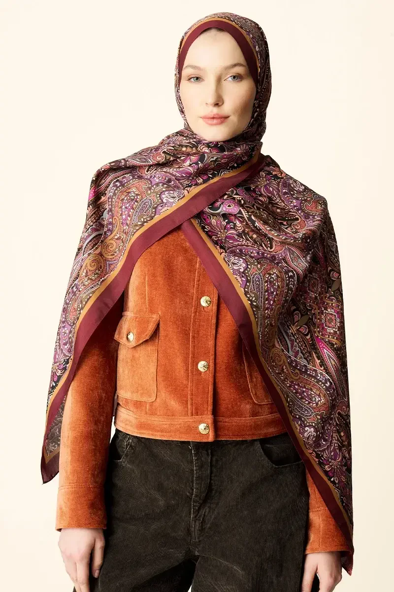 Fierce Floş Viskon Şal - Kiremit - 4